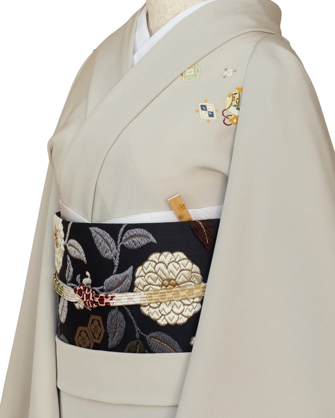 渡敬 帯締め 貝ノ口亀甲段ぼかし 濃紅から松葉色と白と砂色に金糸 ＜即日発送可＞の画像