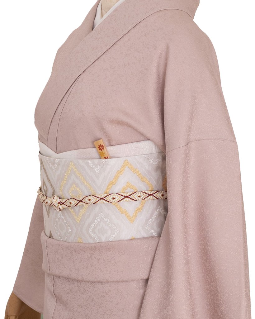 丹後の機屋×千成堂着物店「伊予生糸の色無地」灰桜 ＜袷・仕立て上がり・身長160〜170cm・即日発送可＞の画像