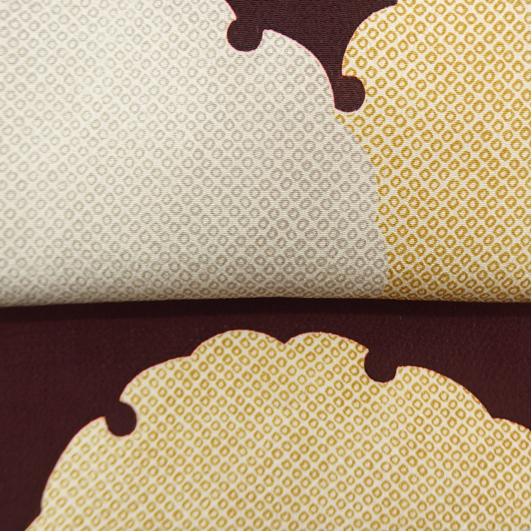 衿秀 帯揚げ 雪輪 縮緬 赤紫鳶  ＜即日発送可＞の画像