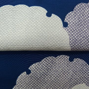 衿秀 帯揚げ 雪輪 縮緬 青藍 ＜即日発送可＞の画像