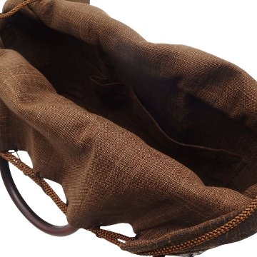 高江雅人(竹工房オンセ) 竹細工バッグ 「網代 2L低×竹手 艶あり」 茶の画像