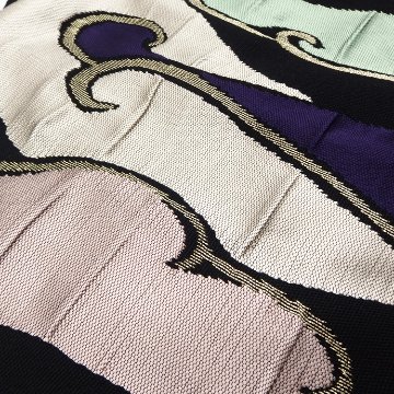洛風林 「眠れる豹」 九寸名古屋帯 黒＜お仕立て代込＞の画像