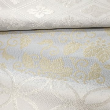 洛風林 「名物裂集」九寸名古屋帯 灰・銀鼠＜お仕立て代込＞の画像