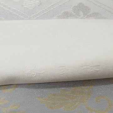 洛風林 「名物裂集」九寸名古屋帯 灰・銀鼠＜お仕立て代込＞の画像