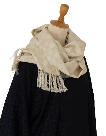 澤井織物「象牙色」千成堂別注 ストール（ショール）の画像
