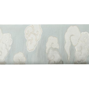 織楽浅野 「吉祥雲」九寸名古屋帯 夏帯〜単衣帯 藍白に金銀糸＜お仕立て代込＞の画像
