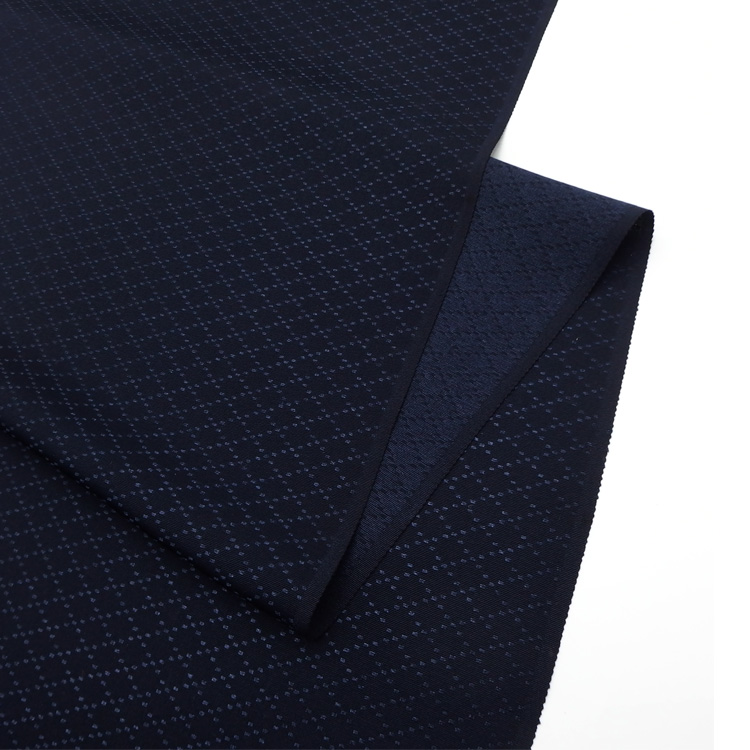 京都丹後の機屋×千成堂着物店 「野蚕白着尺 菱」 鉄紺色（色無地） ＜お仕立て代込＞の画像