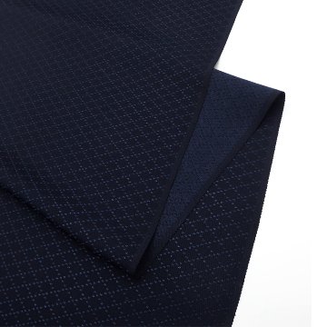 京都丹後の機屋×千成堂着物店 「野蚕白着尺 菱」 鉄紺色（色無地） ＜お仕立て代込＞の画像