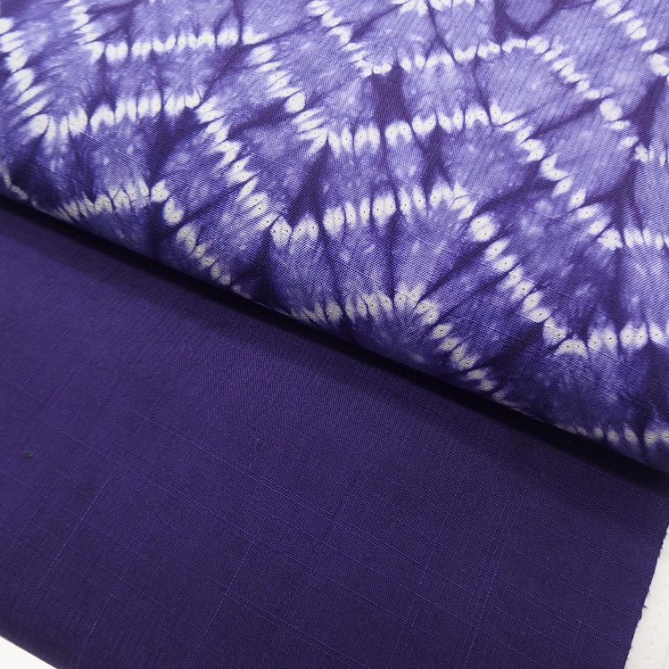 みちのく白鷹の里工房 「漢方染（紫紺染絞り）」千成堂別注 九寸名古屋帯 染め帯 紫＜お仕立て代込＞の画像