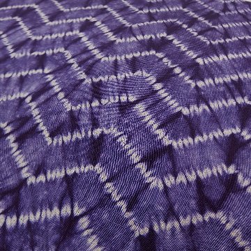 みちのく白鷹の里工房 「漢方染（紫紺染絞り）」千成堂別注 九寸名古屋帯 染め帯 紫＜お仕立て代込＞の画像
