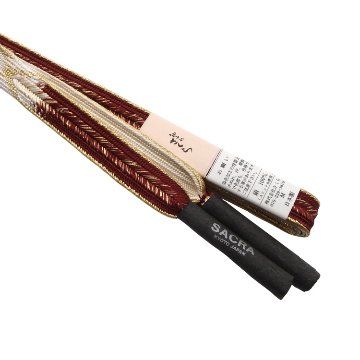 和小物さくら 帯締め 二枚高麗羽衣経巻 赤銅色と水色と白に金糸 ＜即日発送可＞の画像