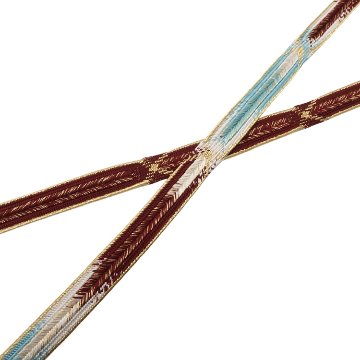 和小物さくら 帯締め 二枚高麗羽衣経巻 赤銅色と水色と白に金糸 ＜即日発送可＞の画像