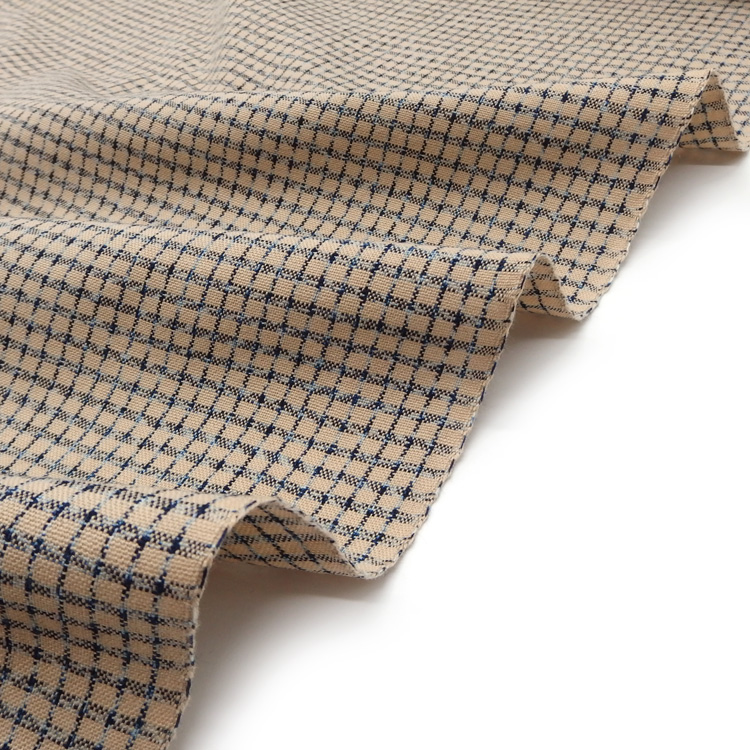 久留米絣「文人絣」着尺 白茶（ベージュ系）＜お仕立て代込＞の画像