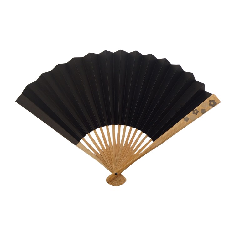 橋爪玲子 漆絵の扇子 「椿」白竹の画像