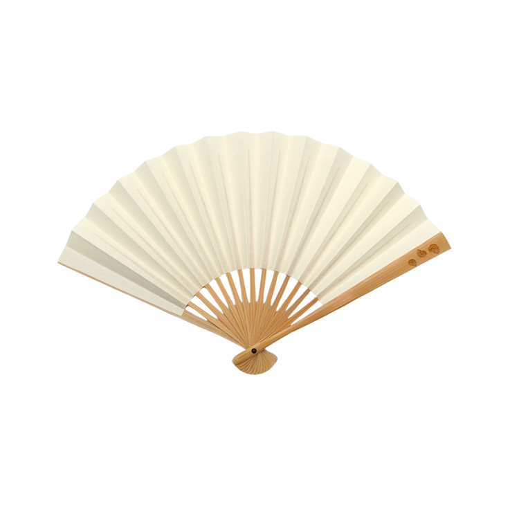 橋爪玲子 銀蒔絵の扇子 「巻き貝」 白竹(生成系)の画像