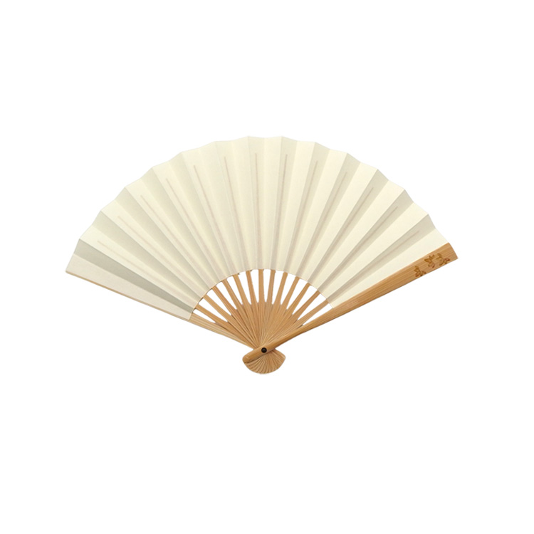 橋爪玲子 銀蒔絵の扇子 「竹」 白竹(生成系)の画像