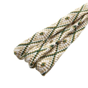 千成堂着物店 帯締め 「手組唐組・切房 別注」 草色・胡粉色に砂色・金糸＜即日発送可＞の画像