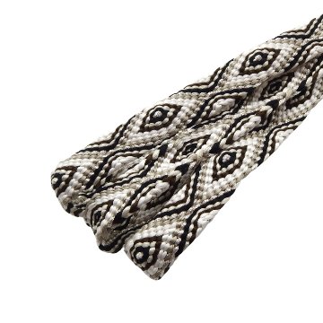 千成堂着物店 帯締め 「手組唐組・切房 別注」 黒・白よごしに焦げ茶・銀糸＜即日発送可＞の画像