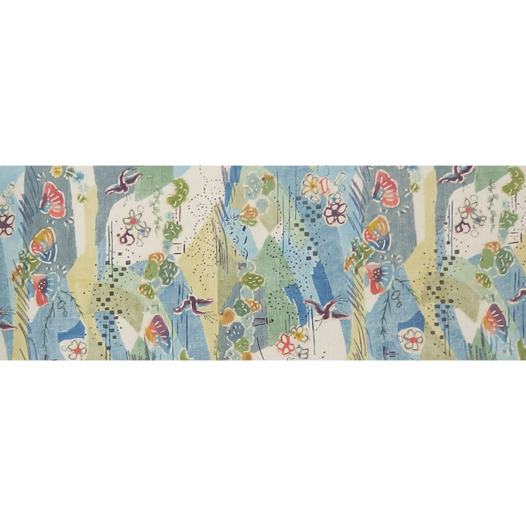 高山和子「空と、海と、」第99回国展出品作品 九寸名古屋帯 白緑色＜お仕立て代込＞の画像