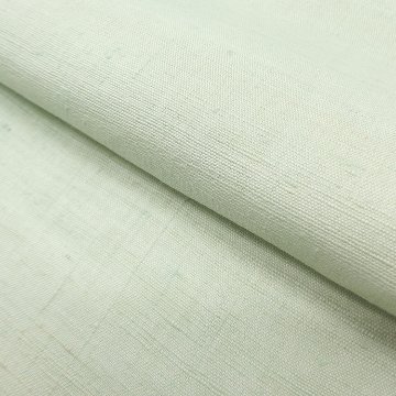 高山和子「空と、海と、」第99回国展出品作品 九寸名古屋帯 白緑色＜お仕立て代込＞の画像