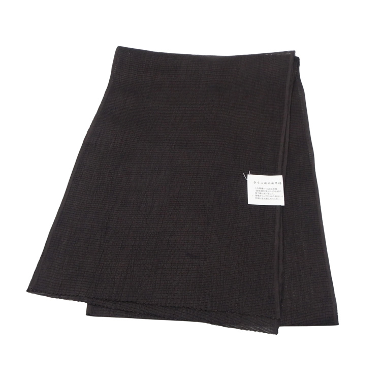 衿秀 麻絽 夏帯揚げ 赤墨色 無地 ＜即日発送可＞の画像