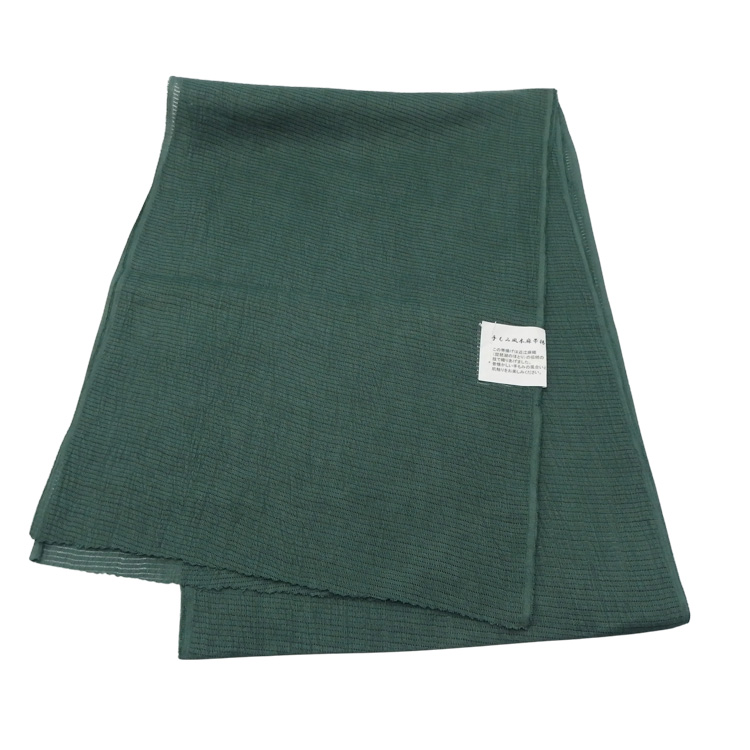 衿秀 麻絽 夏帯揚げ 灰緑 無地 ＜即日発送可＞の画像