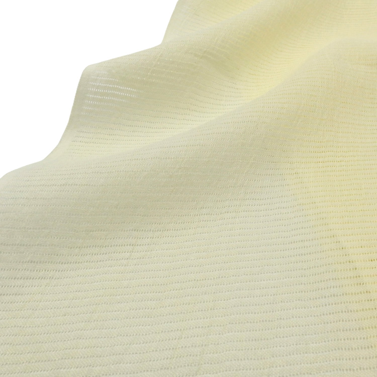 衿秀 麻絽 夏帯揚げ 淡黄 無地 ＜即日発送可＞の画像