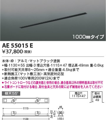 安心のメーカー保証【インボイス対応店】【送料無料】AE55015E コイズミ 配線ダクトレール スライドコンセントフレーム  Ｔ区分の画像