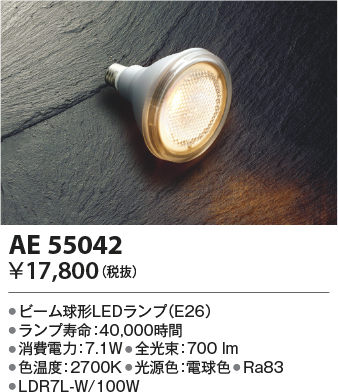 安心のメーカー保証【インボイス対応店】【送料無料】AE55042 （LDR7L-W/100W） コイズミ ランプ類 LED電球 LED  Ｔ区分の画像