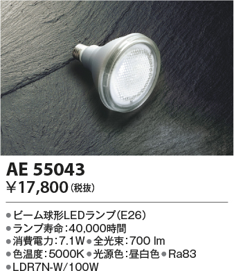 安心のメーカー保証【インボイス対応店】【送料無料】AE55043 （LDR7N-W/100W） コイズミ ランプ類 LED電球 LED  Ｔ区分の画像