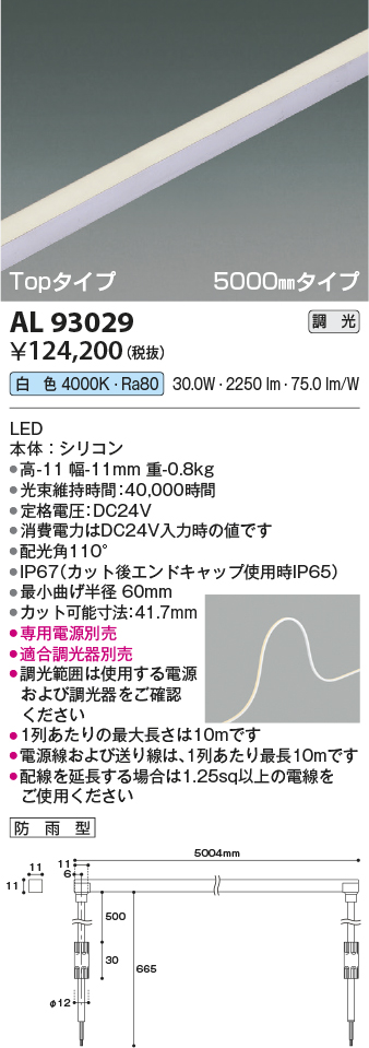 安心のメーカー保証【インボイス対応店】【送料無料】AL93029 （適合調光器別売） コイズミ 屋外灯 ベースライト LED  Ｔ区分の画像