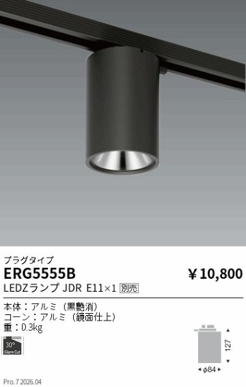安心のメーカー保証【インボイス対応店】【送料無料】ERG5555B 遠藤照明 シーリングライト 配線ダクト用 LED ランプ別売 Ｎ区分 Ｎ発送の画像
