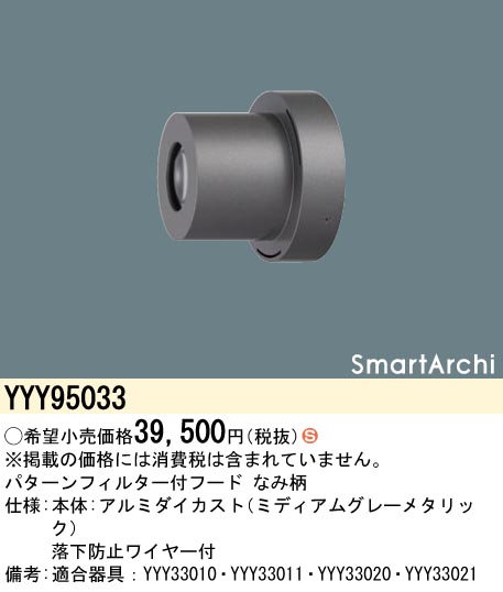 安心のメーカー保証【インボイス対応店】【送料無料】YYY95033 パナソニック オプション フード パターンフィルター付　なみ柄  Ｈ区分の画像