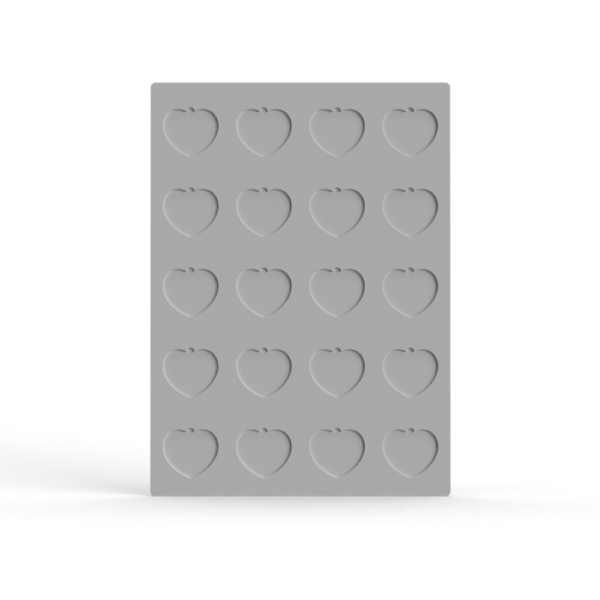 キーホルダー ハート型 56mm 20面治具 1枚の画像