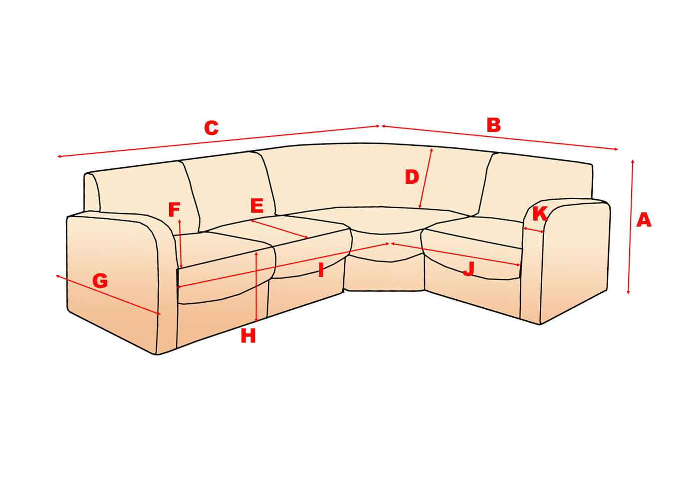 別注ソファーカバー オーダーメイド Ｌ字型 曲線 座って右側ロングタイプ l字画像