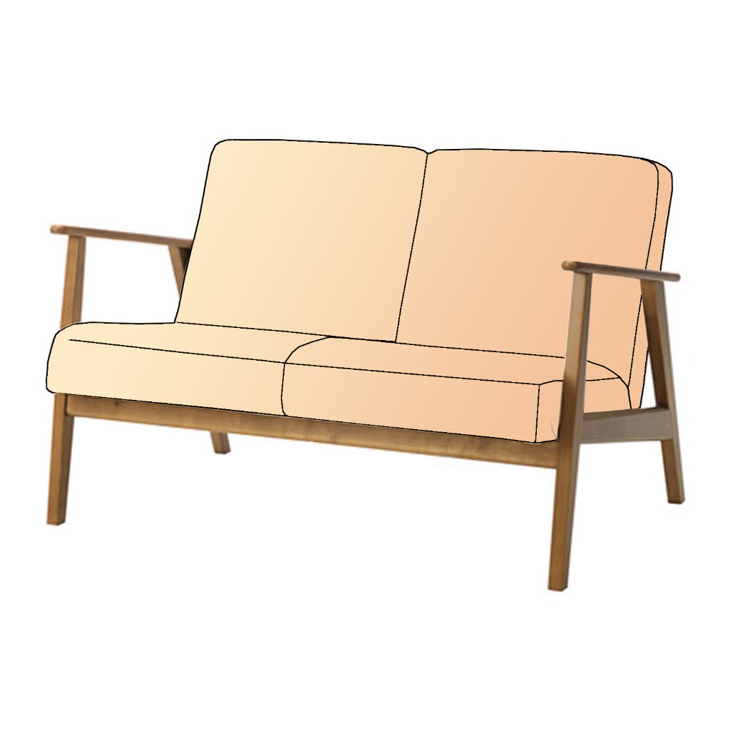 別注 ソファーカバー オーダー 木枠ありタイプ クッション部分のみ作成 (クッションが外れる場合のみ作成可能)の画像