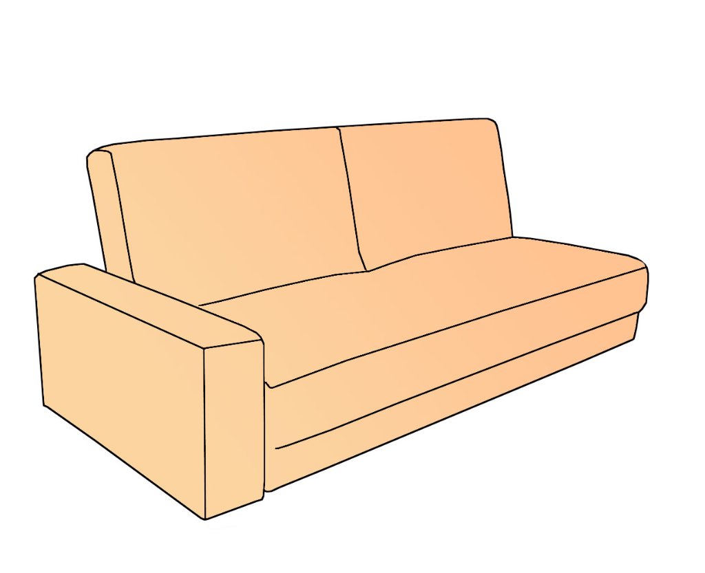 別注ソファーカバー オーダー 片肘タイプ C 座って右側肘付き 特注 オーダーメイドの画像