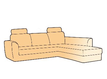 別注 ソファーカバー オーダーメイド Ｌ字型 ヘッドレスト付き 座って左側カウチタイプ 画像