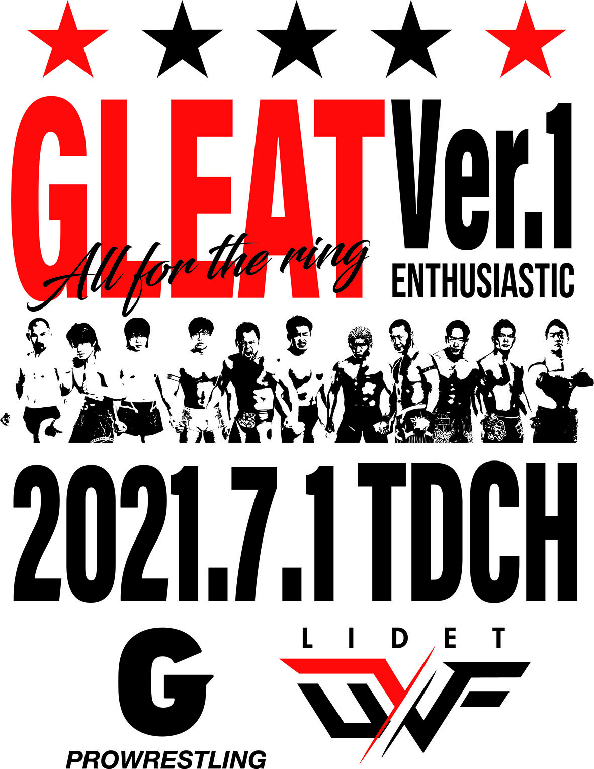 【GLEAT Ver.1】 大会記念Tシャツ [旗揚げ記念] WHITE画像