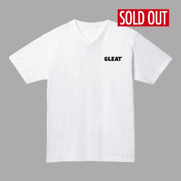GLEAT LOGO Vネックシャツ / WHITE画像