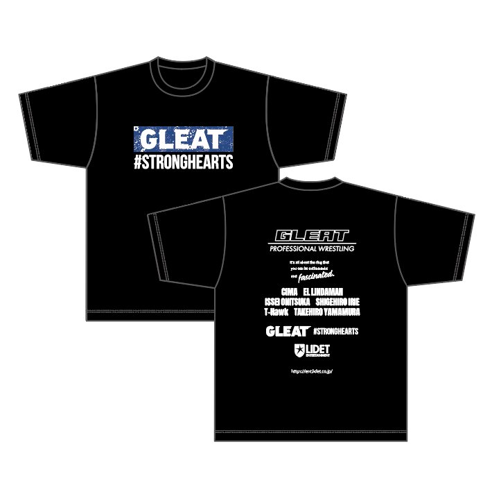 【初期メンバー】GLEAT×#STRONGHEARTS Tシャツ BOX LOGO / BLACK画像