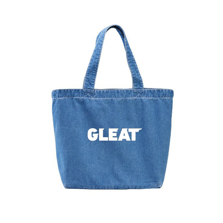 ＼大きめ／GLEAT ヴィンテージ風LOGO デニムトートの画像