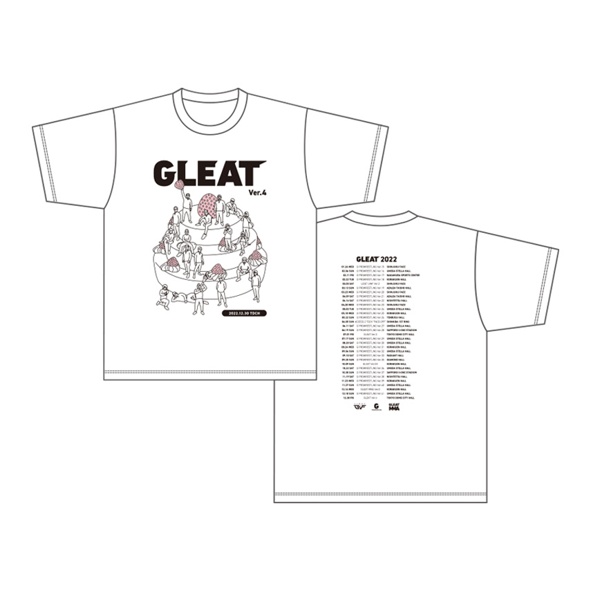 ＼選手イラスト／GLEAT Ver.4 大会記念Tシャツ/白画像