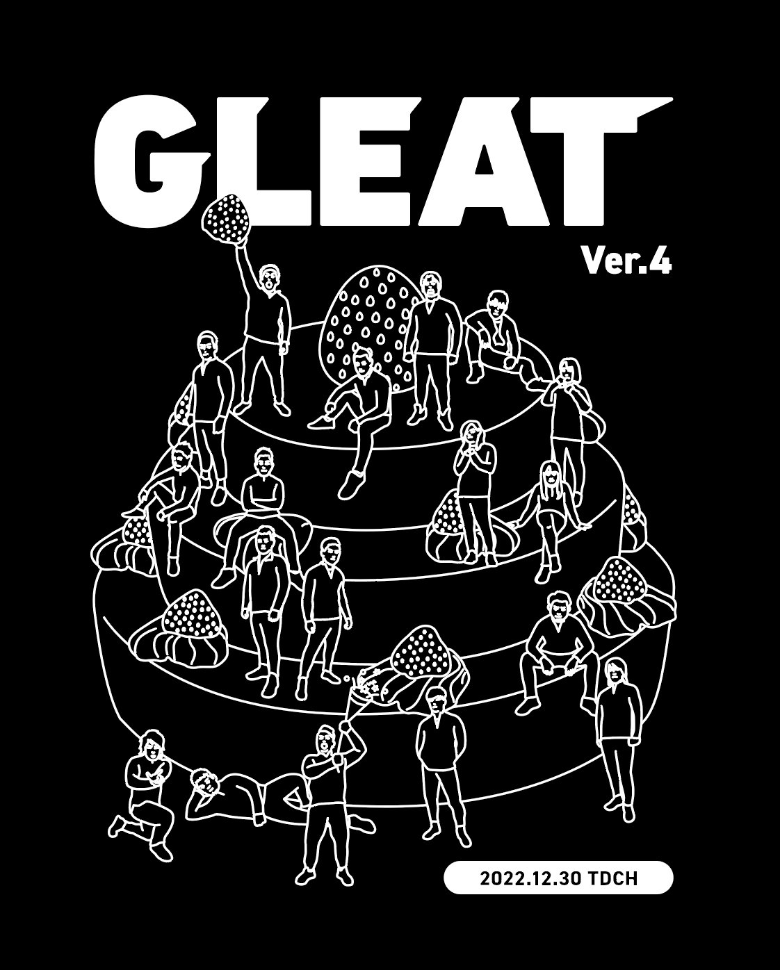 ＼選手イラスト／GLEAT Ver.4 大会記念 ポケットレスパーカー/ 黒画像