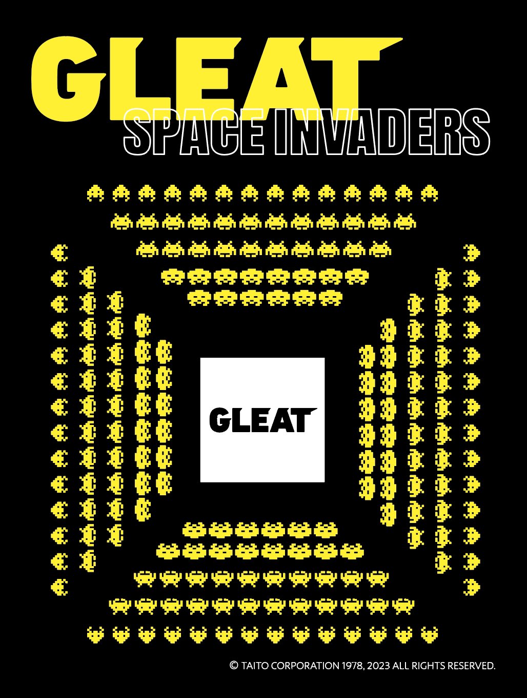 ＼コラボ／GLEAT×SPACE INVADERS Tシャツ① / 黒画像