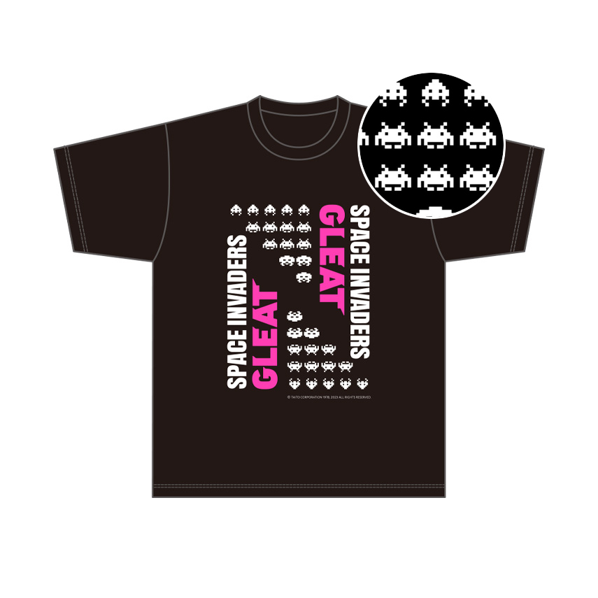 【42】【コラボ】GLEAT×SPACE INVADERS Tシャツ② /黒・ピンクの画像