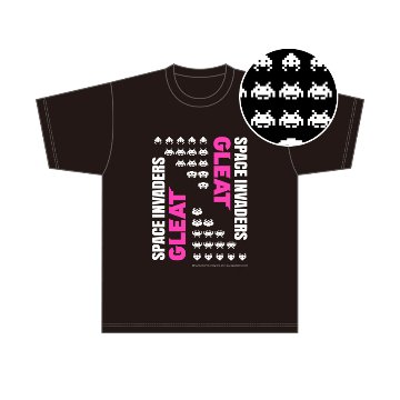 【42】【コラボ】GLEAT×SPACE INVADERS Tシャツ② /黒・ピンクの画像