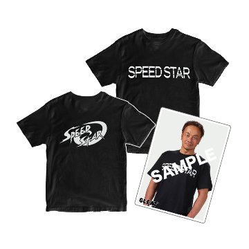 【GLEAT限定】SPEED STAR オリジナルTシャツ<吉野正人直筆サイン入りポートレート付き> / BLACK画像