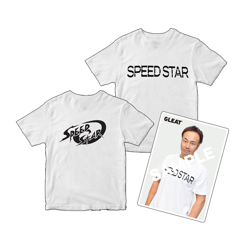 【GLEAT限定】SPEED STAR オリジナルTシャツ<吉野正人直筆サイン入りポートレート付き> / WHITEの画像