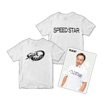 【GLEAT限定】SPEED STAR オリジナルTシャツ<吉野正人直筆サイン入りポートレート付き> / WHITE画像